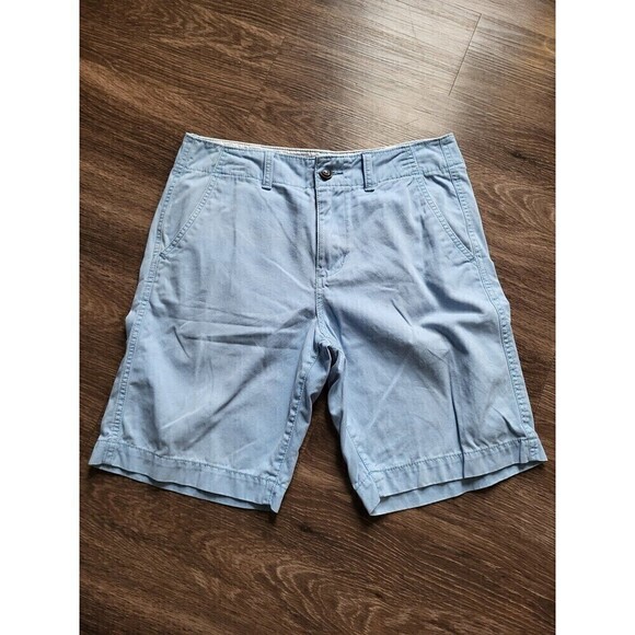 American Eagle Outfitters Classic Fit, 9" Inseam Baby Blue, Khaki Shorts Mens 30 - Picture 1 of 8